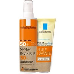 Anthelios Spray Invisible SPF50+ Avec Parfum 200ml + Lipikar Huile Lavante AP+ 100ml