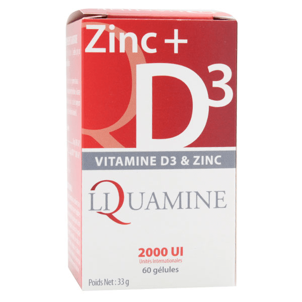 Vitamine D3 + Zinc 60 gélules