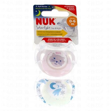 Starlight Jour/nuit - Sucettes 0-6 mois x2 chat