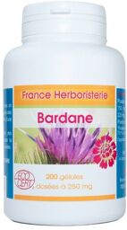 GELULES BARDANE racine 200 gélules dosées à 250 mg.