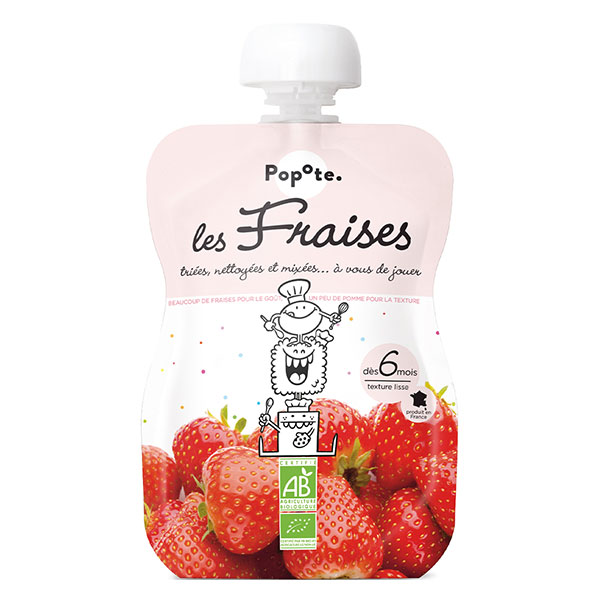 Les Fruits Gourde Fraise +6m Bio 120g