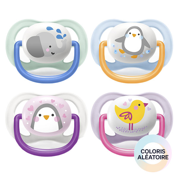 Sucette Ultra Air 0-6m Mixte Animaux Lot de 2