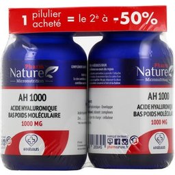 Pharm Nature Micronutrition AH 1000 Acide Hyaluronique 1000mg 2x60 Gélules