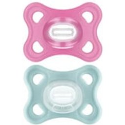 Comfort Sucette Silicone 3-12 Mois Rose/Vert 2 uts