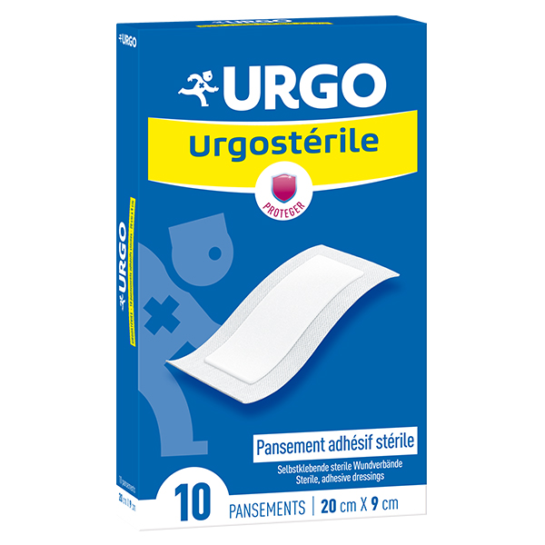Médical Urgostérille Pansement Adhésif Stérile 20 x 9cm 10 unités