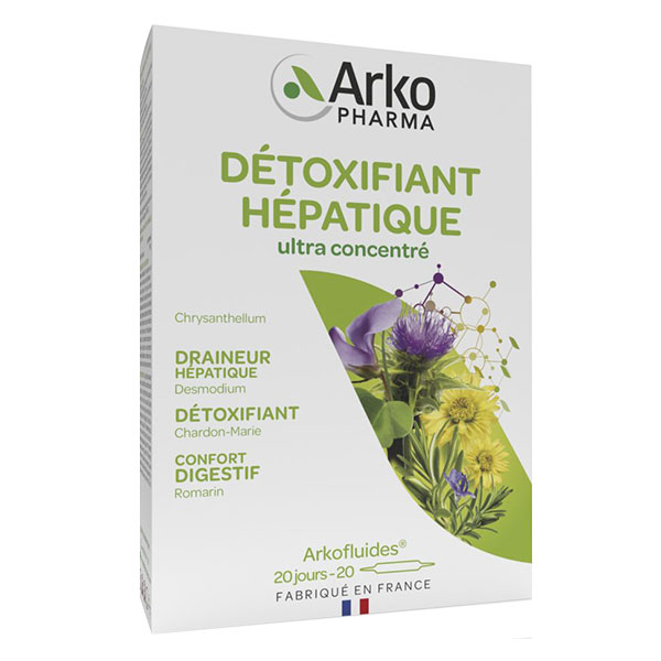 Arkofluides Détoxifiant détox Hépatique 20 Ampoules