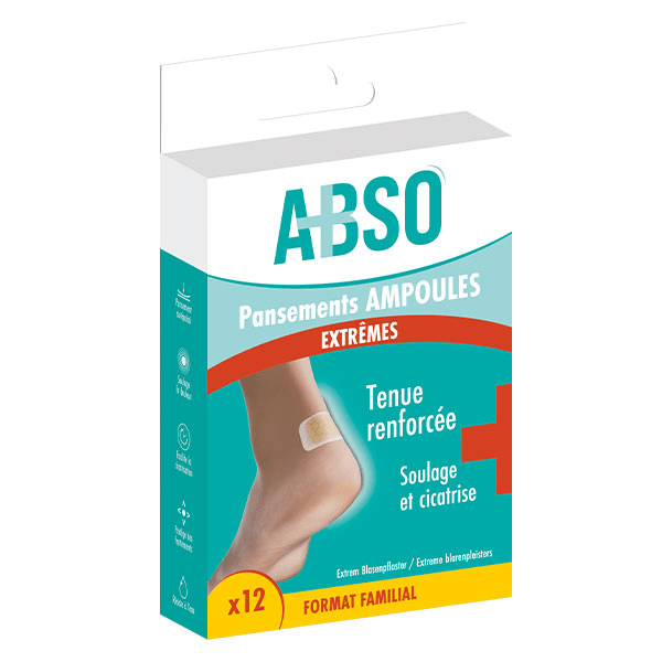 ABSO Pansements ampoules extrêmes pack familial - Boîte de 12