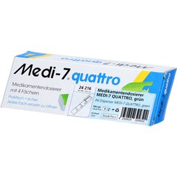 Medi-7 Distributeur journalier Quattro 4 compartiments vert