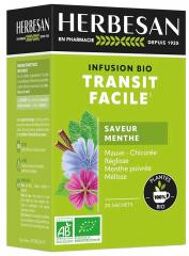 Infusion Transit Facile Saveur Menthe Bio 20 Sachets - Boîte 20 sachets