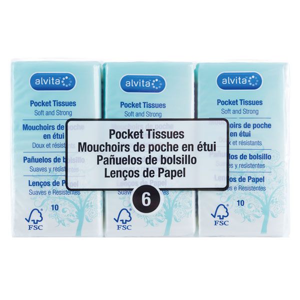 Mouchoirs de Poche Lot de 6 x 10 unités