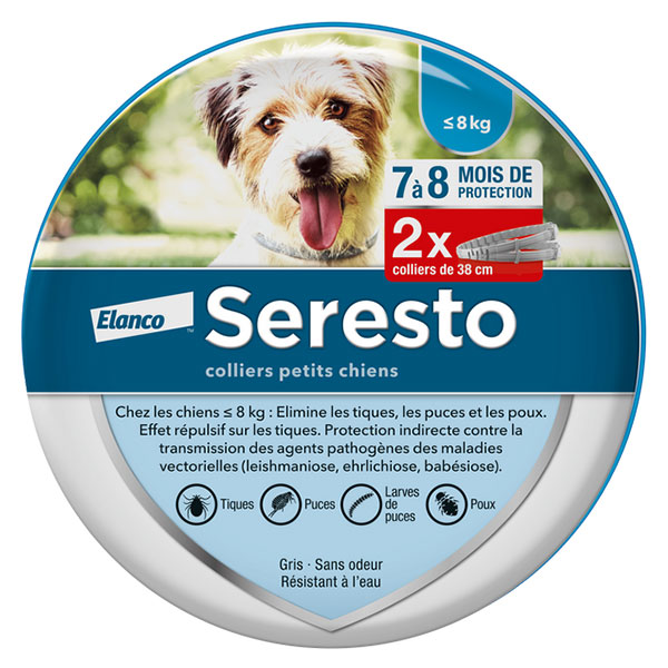 Petit Chien Collier Anti-Puces et Anti-Tiques -8kg 2 unités