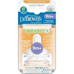 Option du Dr Brown + Mamelon + Grande bouche 9M 2pcs
