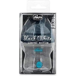 Biberon en silicone NaturalFeeling +0M noir et blanc de 150ml