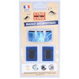 Cinq SUR Cinq Bracelet Anti-Moustiques Motif Bleu