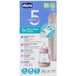 Biberon Perfect 5 0M+ 150ml Sil. Rose