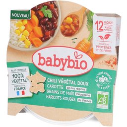 Babybio Chili Végétal Doux Carottes Grains de Maïs Haricots Rouges
