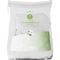 Rectangles de Coton Bio 200uts