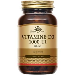 Vitamine D 1000 UI - Défenses Immunitaires - Os/Cartilages - 100 capsules