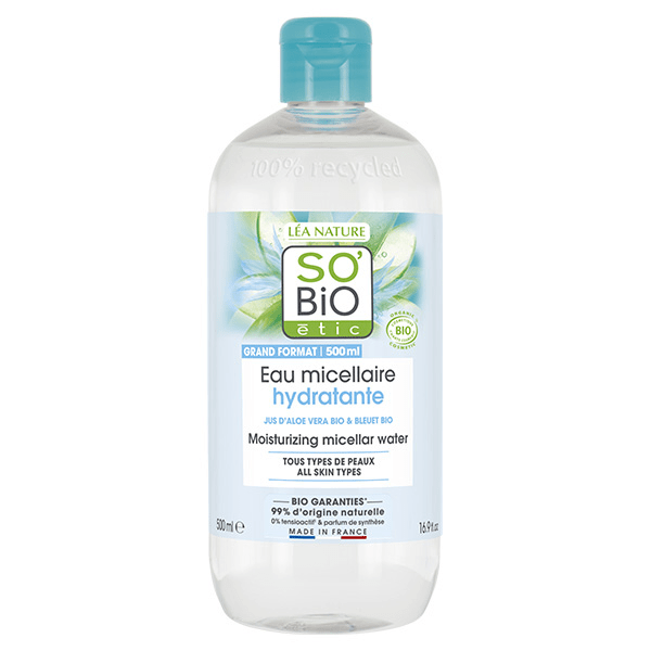 So'Bio Étic Hydra Aloe Vera Eau Micellaire Hydratante Jus d'Aloe Vera Bio 500ml