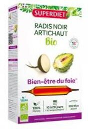 Radis Noir Artichaut Bien-Être du Foie Bio 20 Unités - Boîte 20 ampoules de 10 ml