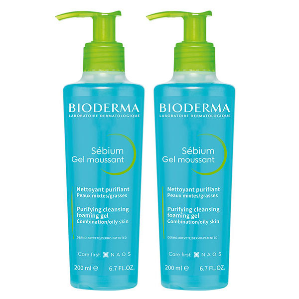 Sébium Gel Moussant Purifiant Peaux Mixtes à Grasses Lot de 2 x 200ml