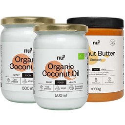 2 x huile de noix de coco biologique + Beurre de cacahuète