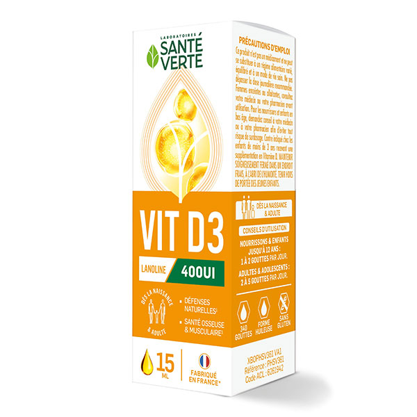 Santé Verte Vitamine D3 400UI 15ml