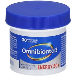 Omnibionta3 Énergie 50+ | Multivitamines avec vitamines B12 et C, zinc et fer | 1 mois