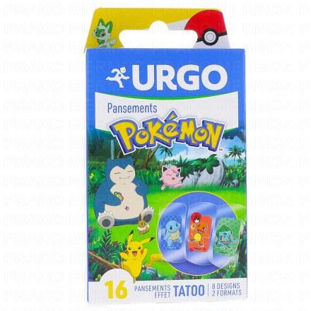 Pansements prédécoupés Pokémon effet Tatoo x16 pansements