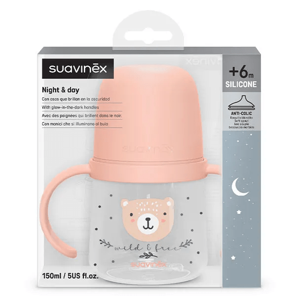 Biberon à Anses +6 mois Wild&Free Night And Day Rose 150ml