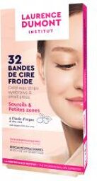 32 Bandes de Cire Froide Sourcils & Petites Zones - Boîte 32 bandes + 2 lingettes + 1 notice
