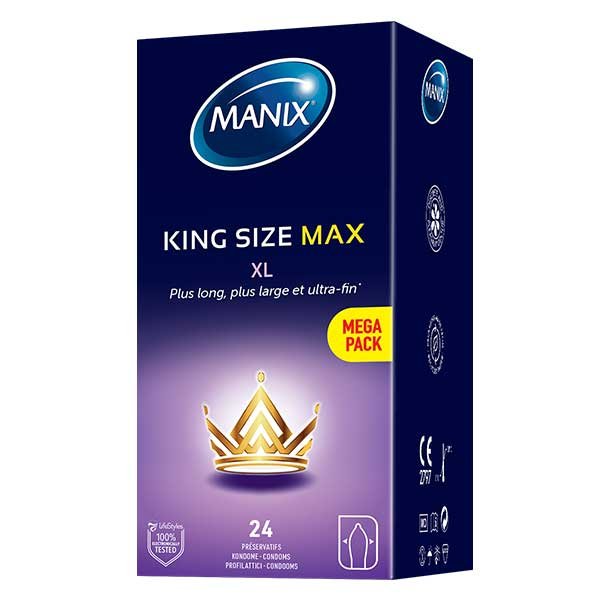 king Size Max 24 préservatifs en latex grande taille XL - Maxi Pack