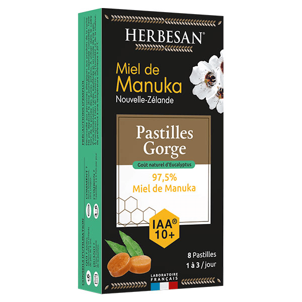 Miel de Manuka IAA10+ Pastilles Gout Eucalyptus 20g