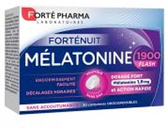 Forté Pharma Forténuit Mélatonine 1900 Flash - 20 Comprimés Orodispersibles - Boîte 30 Comprimés Orodispersibles