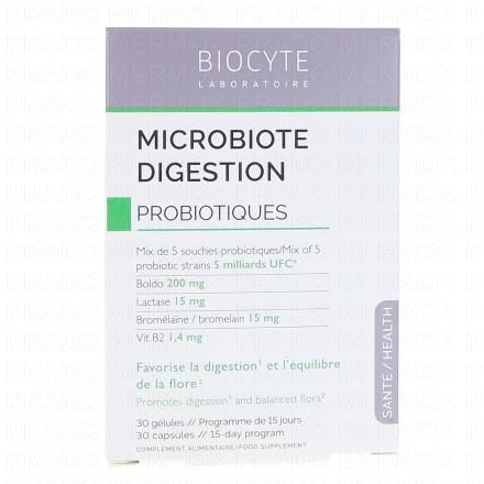 Microbiote Digestion Probiotiques x30 Gélules