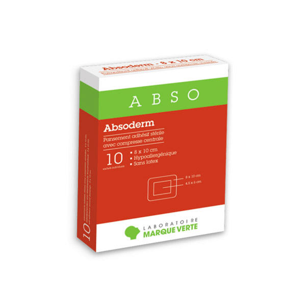Absorderm Pansement Adhésif Stérile 8 x 10cm 10 unités