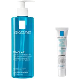 LA Roche Posay Effaclar Gel moussant purifiant + Effaclar Duo+M Soin triple correction anti-imperfections