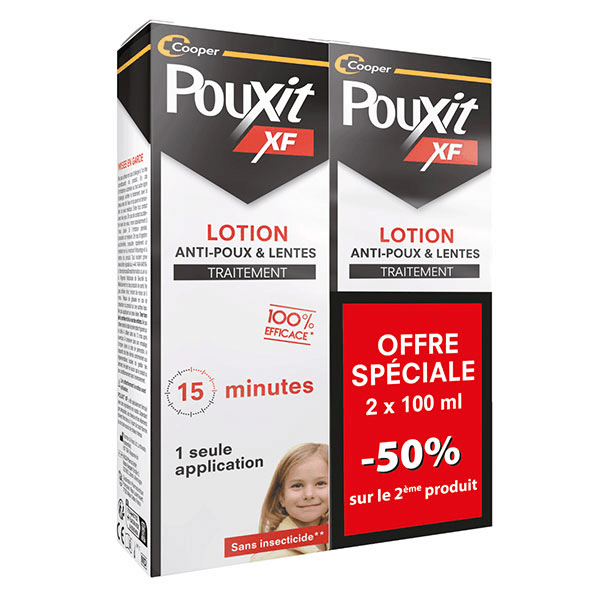 XF Lotion Anti-poux et Lentes 100% efficace Lot de 2x 100ml