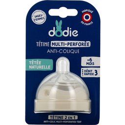 Tétine Multi-Perforée Anti-Colique Débit 3 +6M 1 Unité