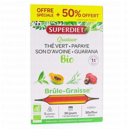 Quatuor brule graisse bio 20 ampoules de 15ml boîte de 20 ampoules + 10