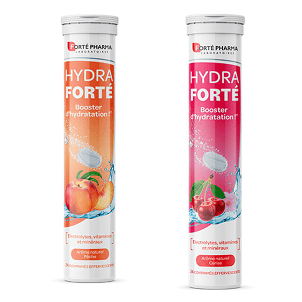 Hydra Forté Lot de 2x24 comprimés Pêche et Cerise