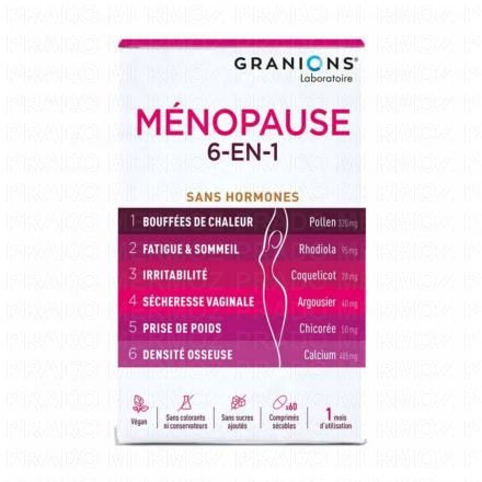 Ménopause 6en1 Sans hormone 60 comprimés