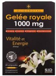Oligoroyal Gelée Royale 1000 mg Vitalité et Énergie 20 Ampoules - Boîte 20 ampoules de 10 ml