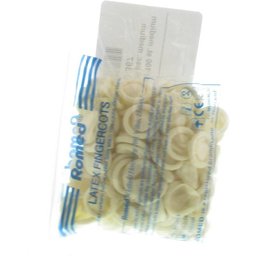 Doigtiers Roulée Latex Medium | Poudré