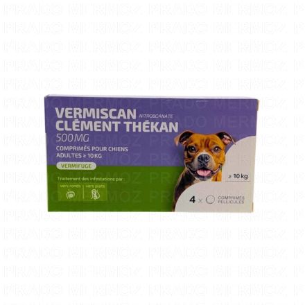 CLEMENT THEKAN Vermiscan chien 500mg vermifuges x4 comprimés