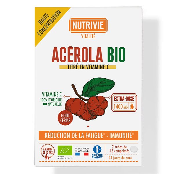 Acerola BIO - 2 tubes de 12 comprimés