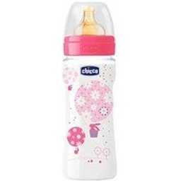 Biberon en caoutchouc 4M rose 330ml 1ud 1ud