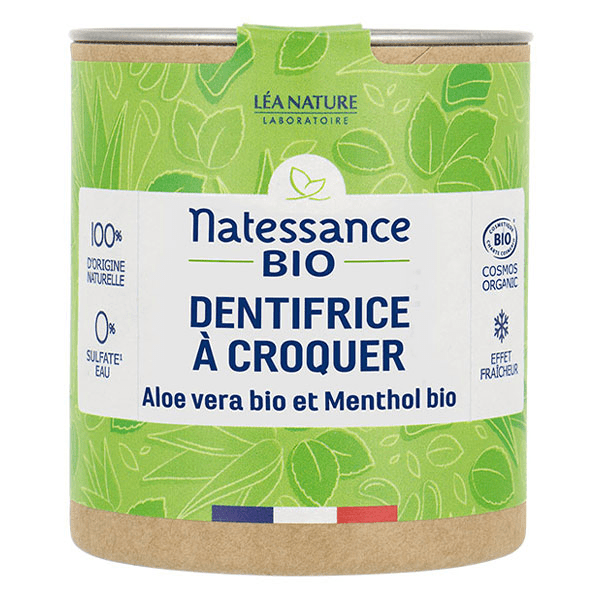 Naturel Dentrifice à Croquer Aloe Vera et Menthol Bio 80 comprimés