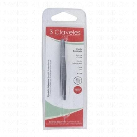 3 CLAVELES Pince à Épiler Pointe Crabe Noire 8cm