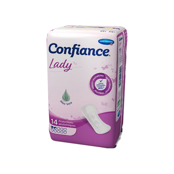 Confiance Lady Protections Anatomiques à l'Aloe Vera 1,5 Gouttes 14 unités